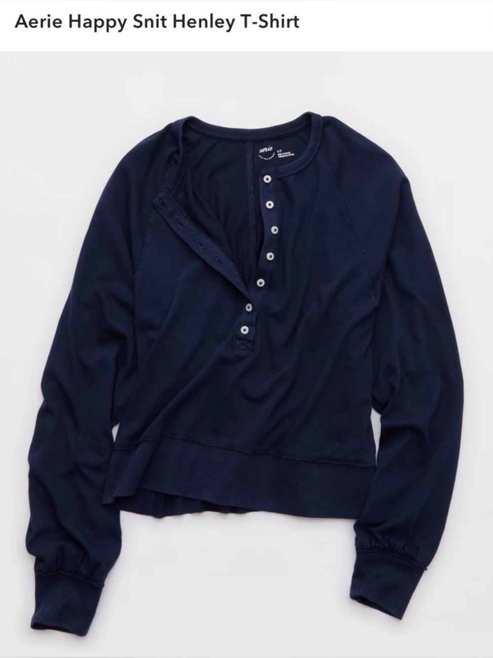 Aerie Happy Snit Henley Shirt